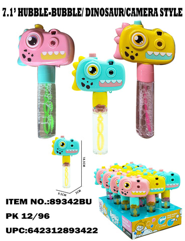 7.1" Dinosaur Camera Style Bubble Stick