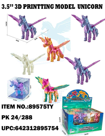 3.5" 3D Printing Unicorn with Wings