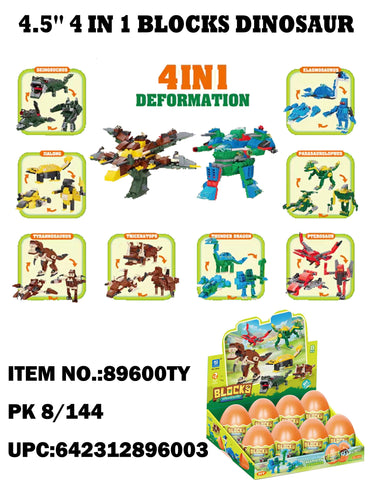 4.5" Dinosaur Building Block Toy