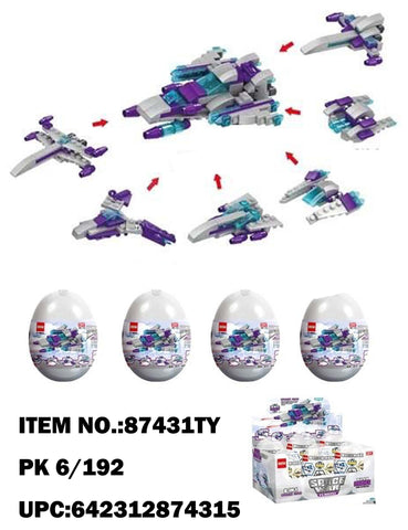 DIY BLOCK TOYS/SPACE FIGHTERS IN CLEAR EGG SHELL