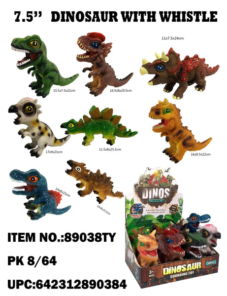JUMBO SQUEEZE Assorted DINOSAUR WITH SOUND  8/64PCS