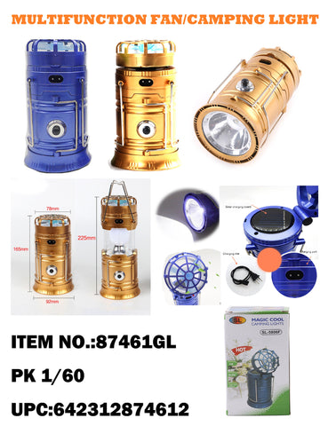 7'2 MULTIFUNCTION CAMPING LIGHT with Cool Fan