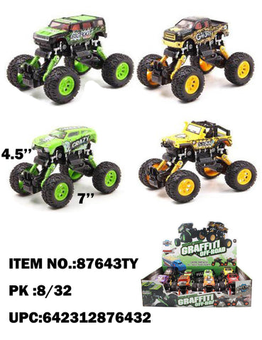 7"x5" Pullback Graffiti Off-Road Suspension Truck