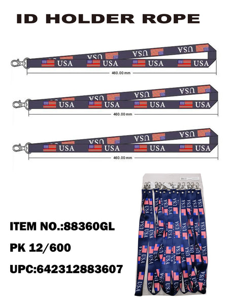 45CM*2CM USA LANYARD with KEYRING