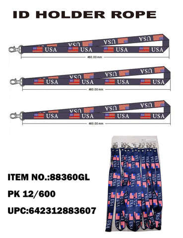 45CM*2CM USA LANYARD with KEYRING