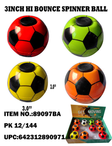 Colorful Bouncing & Spinning Soccer Ball 12/144PCS