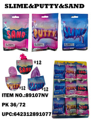 Metallic Slime, Glitter Putty & Moldable Sand Set  36 PCS/Display Elevator Set 2 Sets/Case