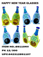 Wine Bottle Shaped HNY Glasses