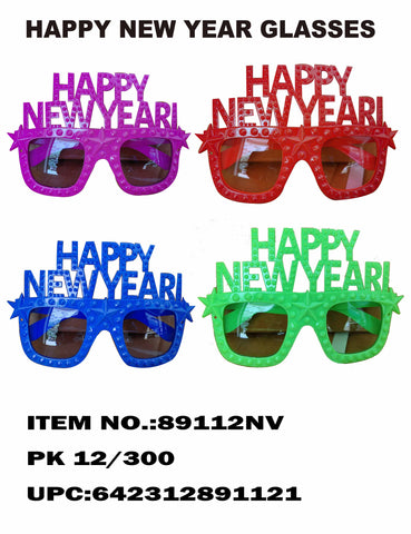 Happy New Year Glasses 4 Colors Mixed