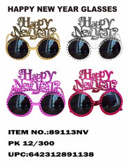 Metallic Color Happy New Year Glasses
