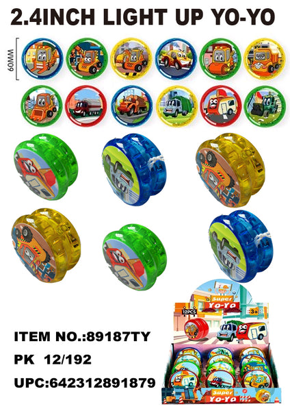 2.4" Light Up Cartoon Engineering Vehicle Yoyo