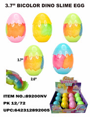 3.75" Two Tone Color Cracked Dinosaur Egg Slime
