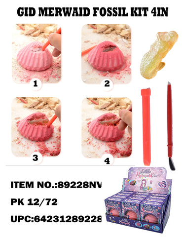 4" Glow in Dark Mermaid Fossil Kit