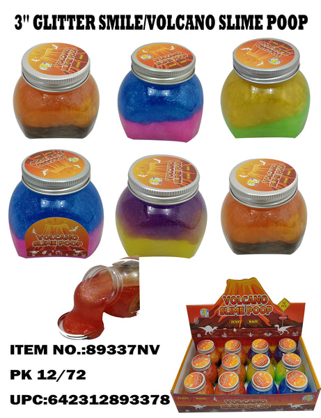 3" Volcano & Two Tone Color Glitter Putty 12/72PCS