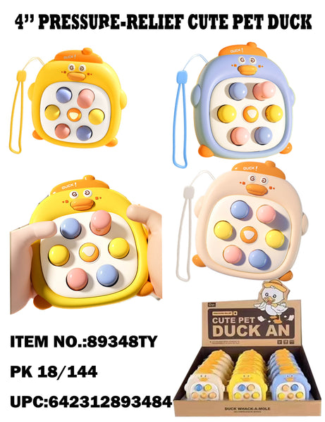 Quick Push & Pop Fidget Bubble Console Game Duck