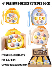 Quick Push & Pop Fidget Bubble Console Game Duck
