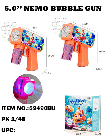 6.3" Dolphin & Nemo Bubble Gun (Battery Not Included)