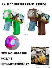 6.3" Dinosaur World Bubble Gun (Battery Not Included)