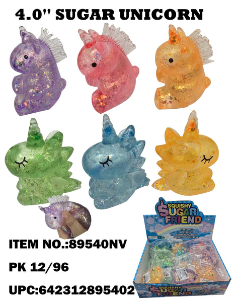 4” Squishy Glitter Sugar Friend/Unicorn