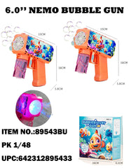 6" Nemo Fish Bubble Gun (Battery Not Included)