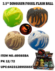 3.5" Light Up Dinosaur Fossil Skeleton Bouncing Ball