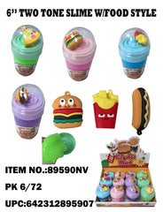 6" Crystal Glitter Putty with Play Food