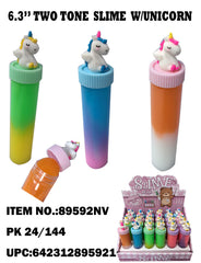 6.3“ Two-Tone Color Slime in Tube with Unicorn