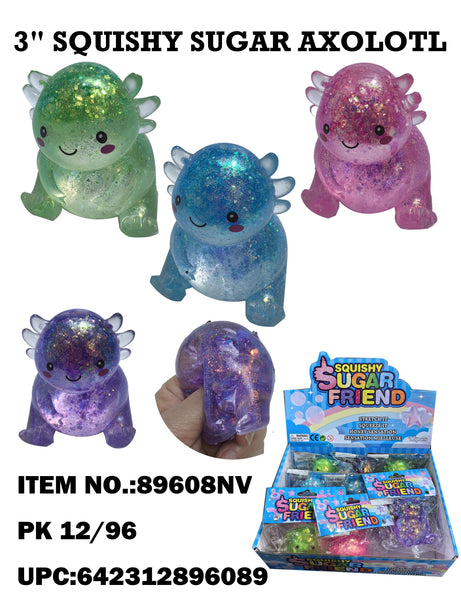 3" Squishy Glitter Sugar Toy/Axolotl