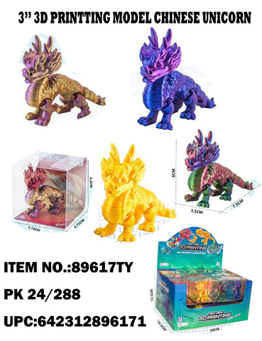 3" 3D Printing Qilin the Chinese Unicorn