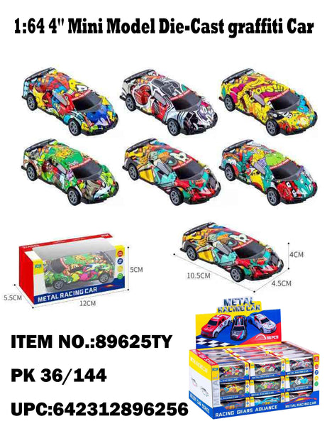 4" Mini Model Die-Case Graffitti Car