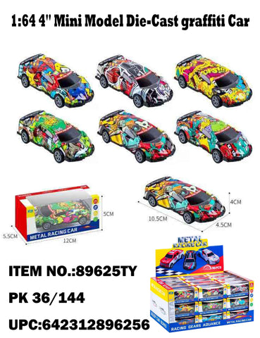 4" Mini Model Die-Case Graffitti Car