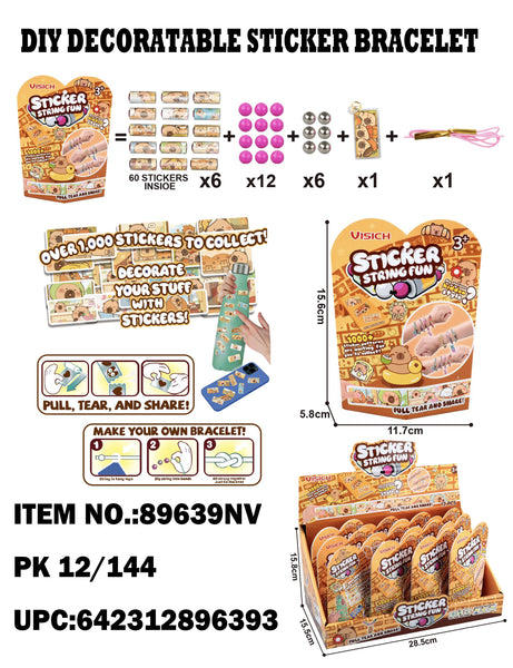 DIY Decoration Sticker & Bracelet 12/144Bags