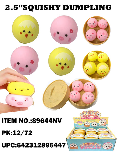 2.5" Squeeze Dumplings with Emoji Face in Steamer