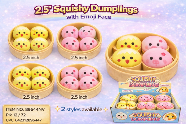 2.5" Squeeze Dumplings with Emoji Face in Steamer