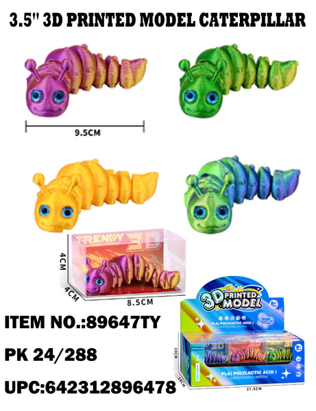 3.5" 3D Printed Caterpillar