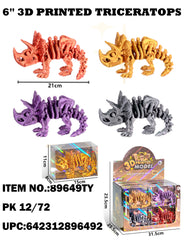 6” 3D Printed Triceratops