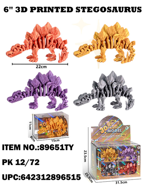 6" 3D Printed Stegosaurus