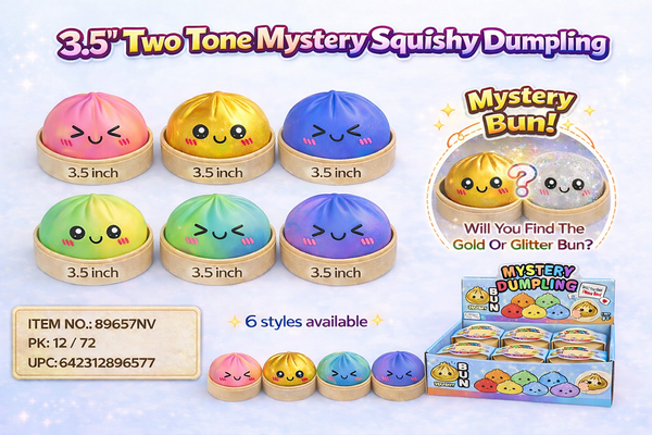 3.5" Squishy Two Tone Mystery Dumpling with Steamer