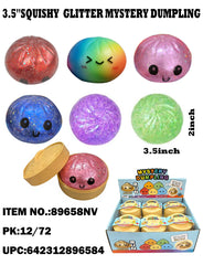 3.5” Squishy Glitter Beads Mystery Dumplings w/Steamer