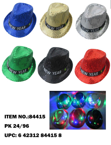 HNY 9-LED SEQUIN HAT