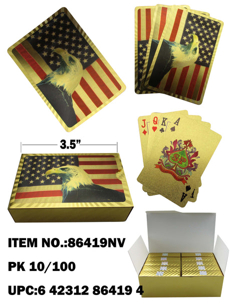 American Flag Chrome-Plated Cards