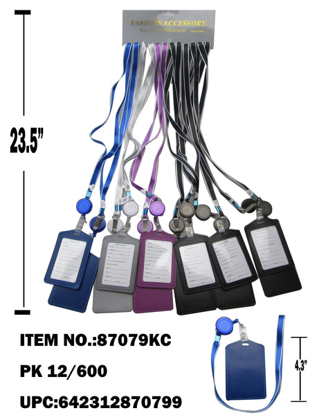 ASSORTED COLOR  LANYARD RETRACTABLE ID HOLDER