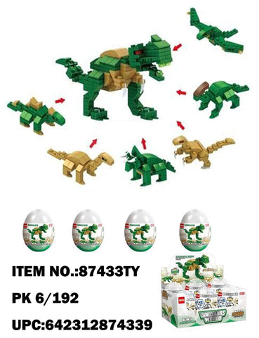 DIY BLOCK TOYS/DINOSAUR IN CLEAR EGG SHELL