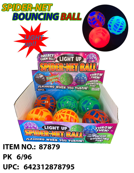 5" LIGHT UP SPIDER-NET BOUNCING BALL