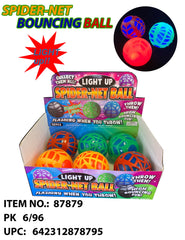 5" LIGHT UP SPIDER-NET BOUNCING BALL