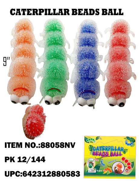 9" CATERPILLAR SQUEEZE CRYSTAL BEADS