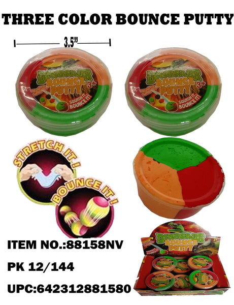THREE COLOR BUNCING PUTTY / DINOSAUR