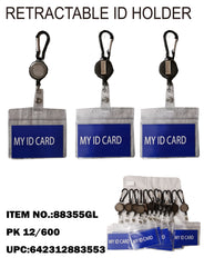 RETRACTABLE ID HOLDER W/CARABINER