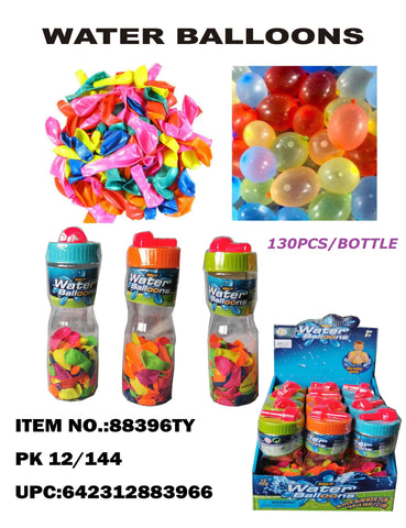 100 PCS WATER BALLOONS IN JAR W/NOZZLE