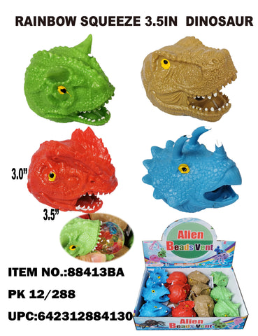 COLORFUL SQUEEZE DINOSAUR BEAD BALL